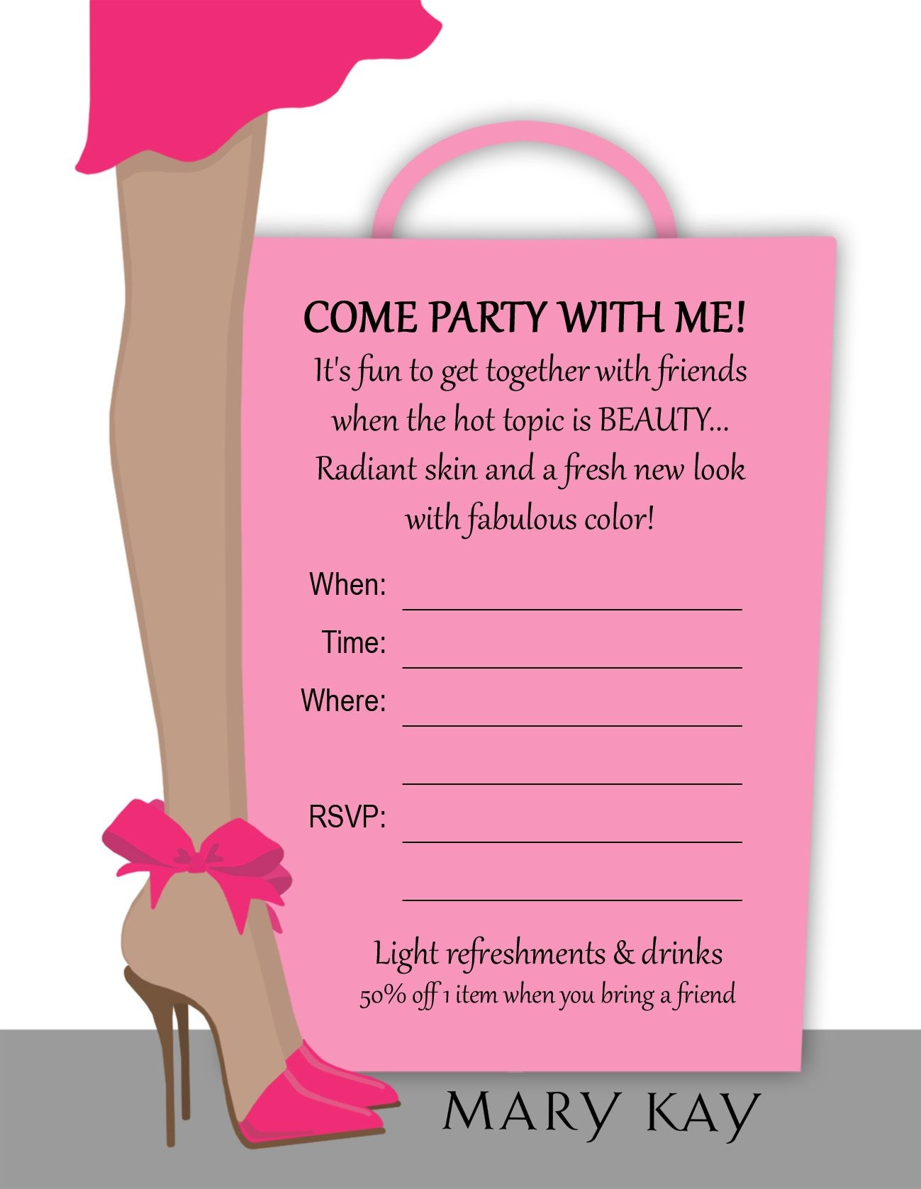 Pinvick Henn On Mk Hostess Invitation Ideas | Mary Kay, Mary Kay - Mary Kay Invites Printable Free