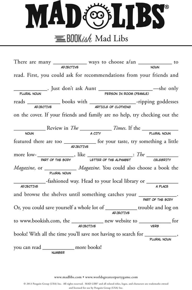 Play This Mad Lib At A Baby Shower - Free Printable Mad Libs For Middle School Students