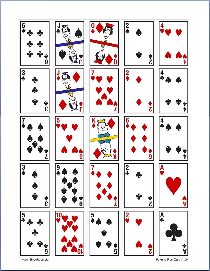Printable Pokeno Pokeno Cards Pdf Printable Word Searches