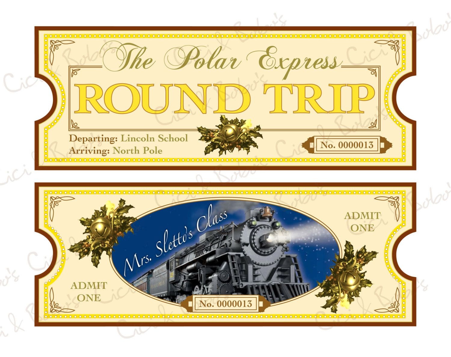 Printable Polar Express Tickets