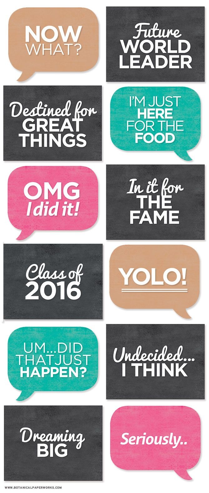 Print Off All These Signs To Add Some Character To Grad Photos - Free Printable Photo Booth Sign