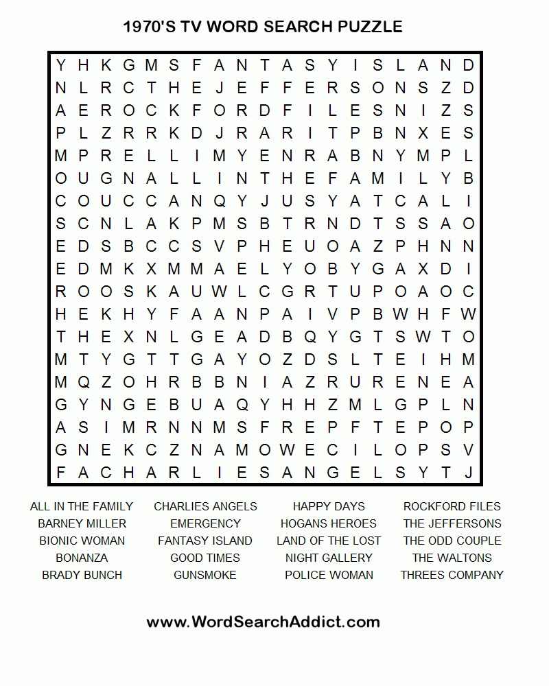 Large Print Easy Word Search Printable