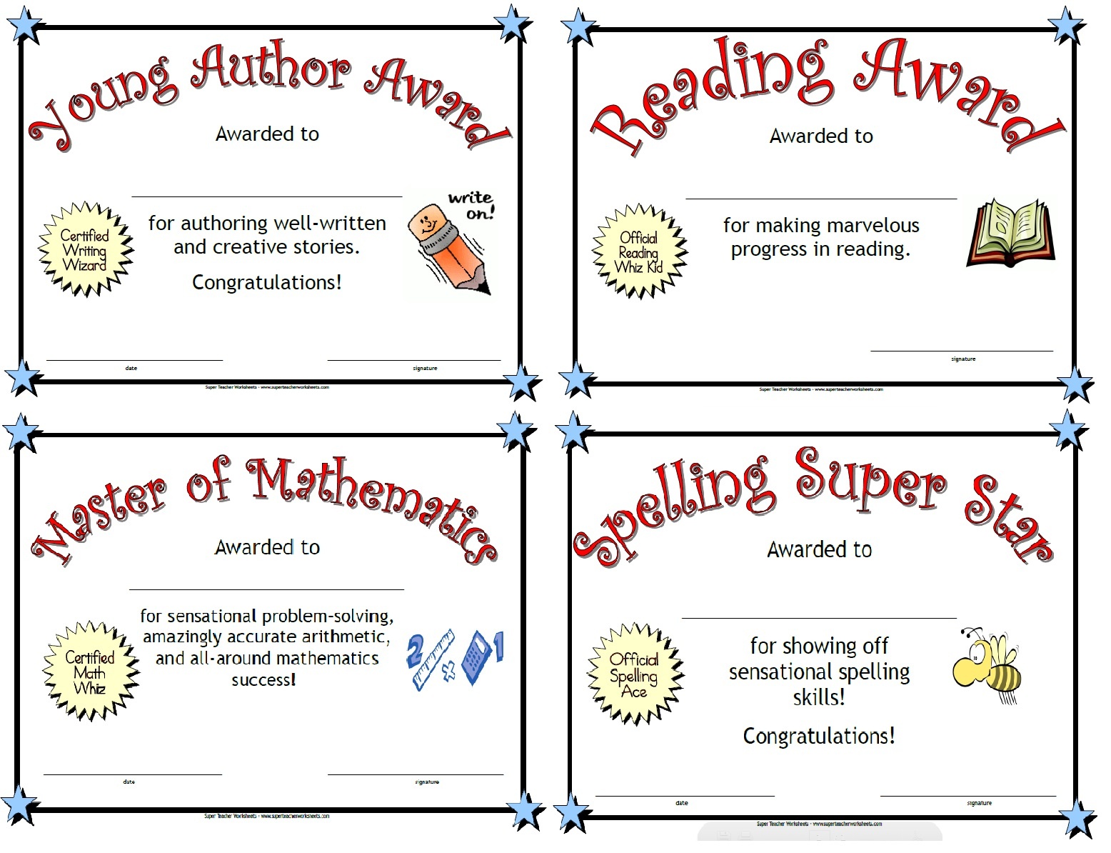Printable Award Certificates For Students Craft Ideas Blank Free