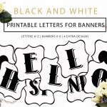 Printable Banner Letters Black And White Letters Make Your | Etsy   Diy Swank Free Printable Letters