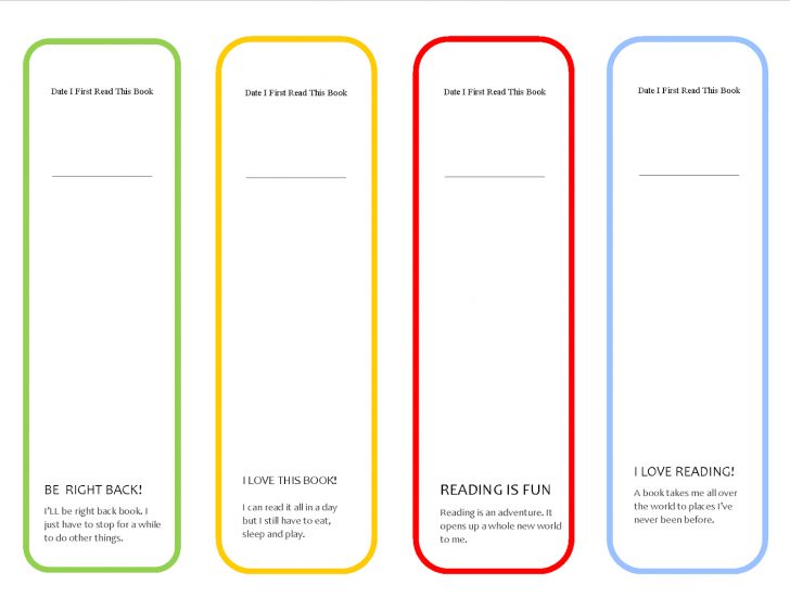 Free Printable Blank Bookmarks