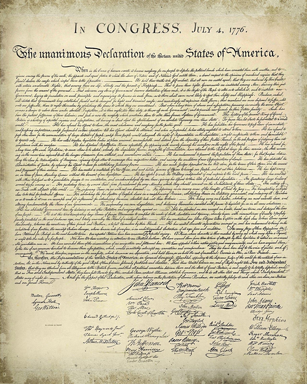 Printable Copy Declaration Independence |  And Simple: Free - Free Printable Copy Of The Declaration Of Independence