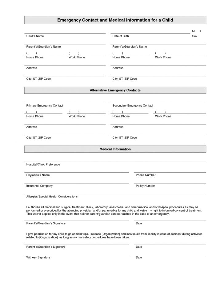Free Printable Daycare Forms
