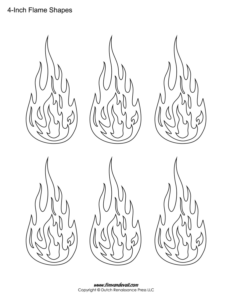 Printable Flames How To Draw Flames Fire Free Stencils 7 Printable