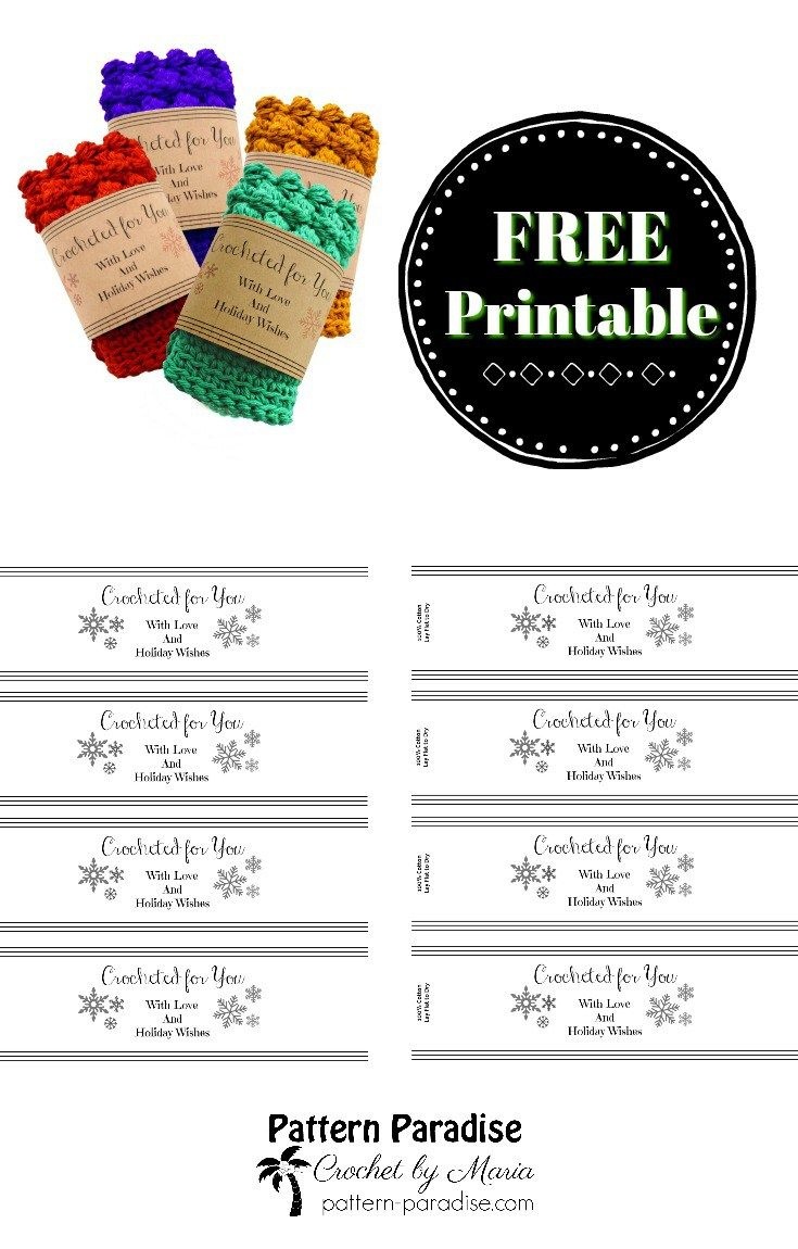 free printable dishcloth wrappers free printable