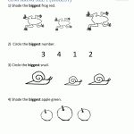 Printable Kindergarten Math Worksheets Comparing Numbers And Size   Free Printable Preschool Math Worksheets