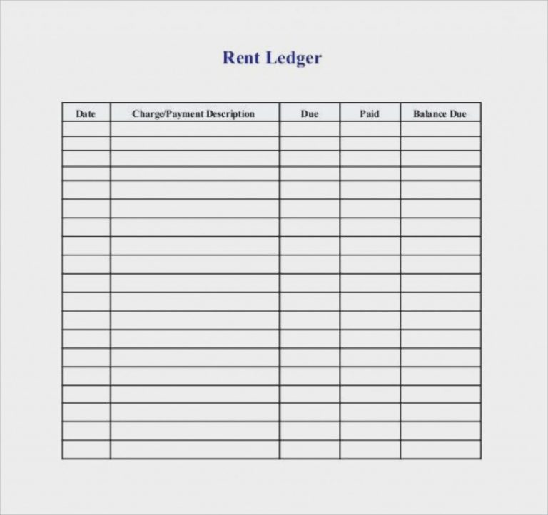 Printable Ledger Template Rent Receipts Rental Forms Simple With Free