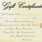 Printable Massage Gift Certificate Template   Free Printable Massage Gift Certificate Templates