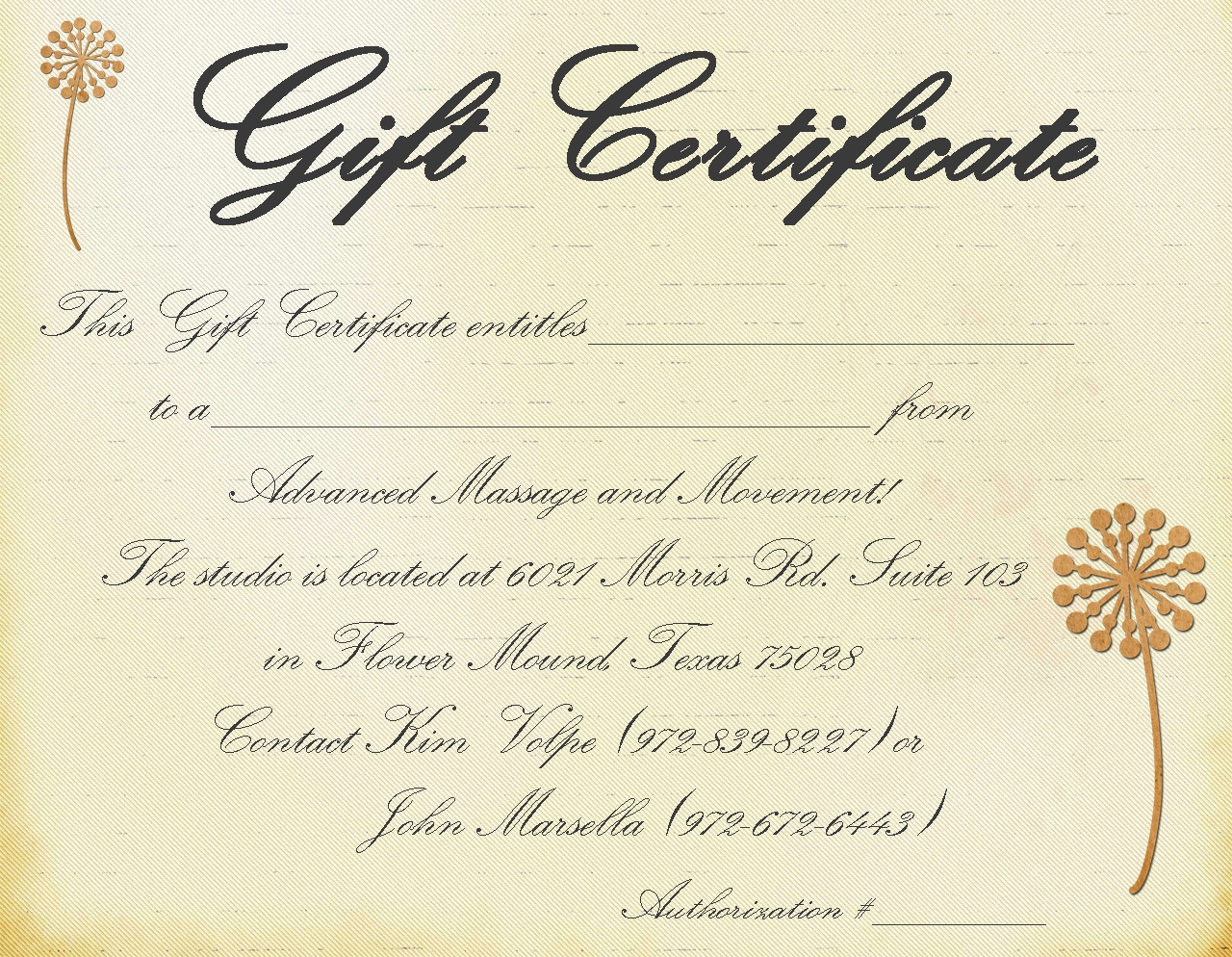 Printable Massage Gift Certificate Template - Free Printable Massage Gift Certificate Templates