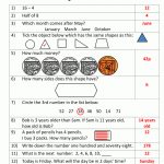Printable Mental Maths Year 2 Worksheets   Year 2 Free Printable Worksheets