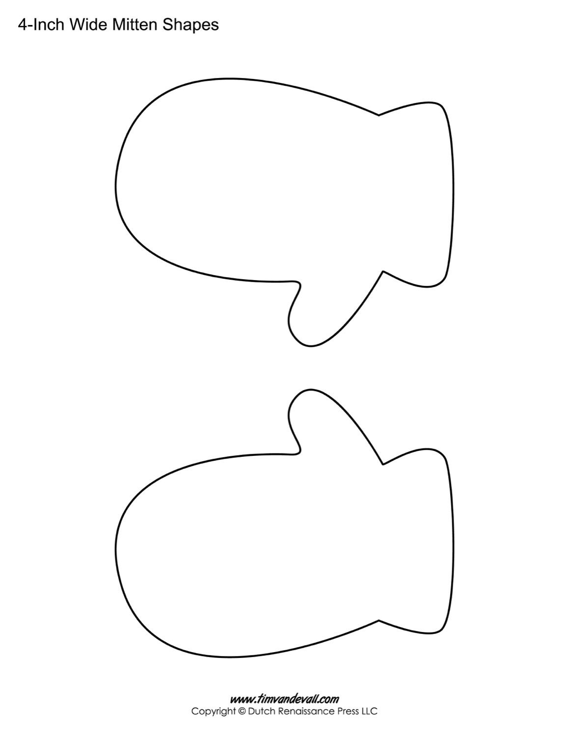 Free Printable Mitten Template Printable Templates