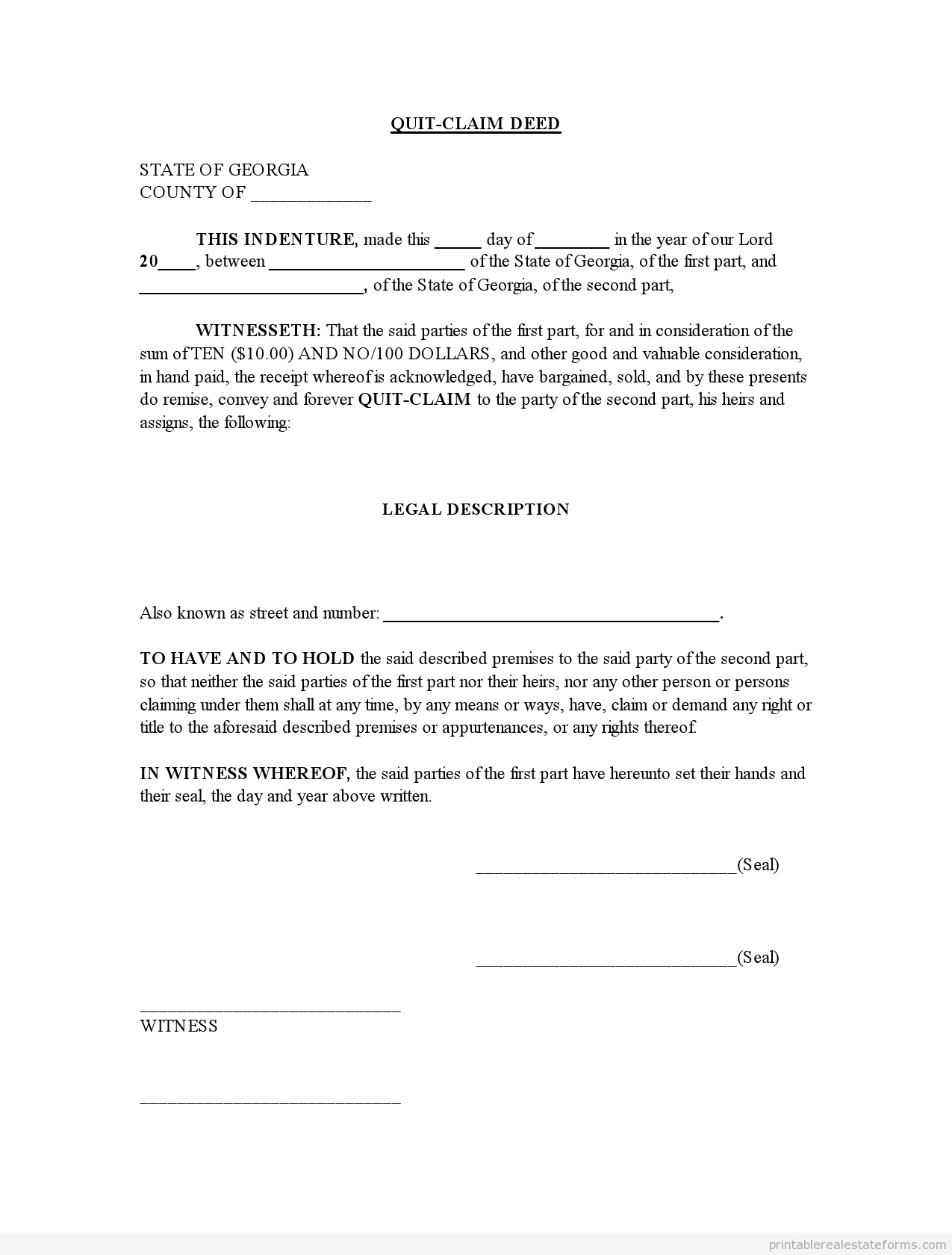 Printable Quit Claim Deed Template 2015 | Sample Forms 2015 In 2019 - Free Printable Quit Claim Deed Form