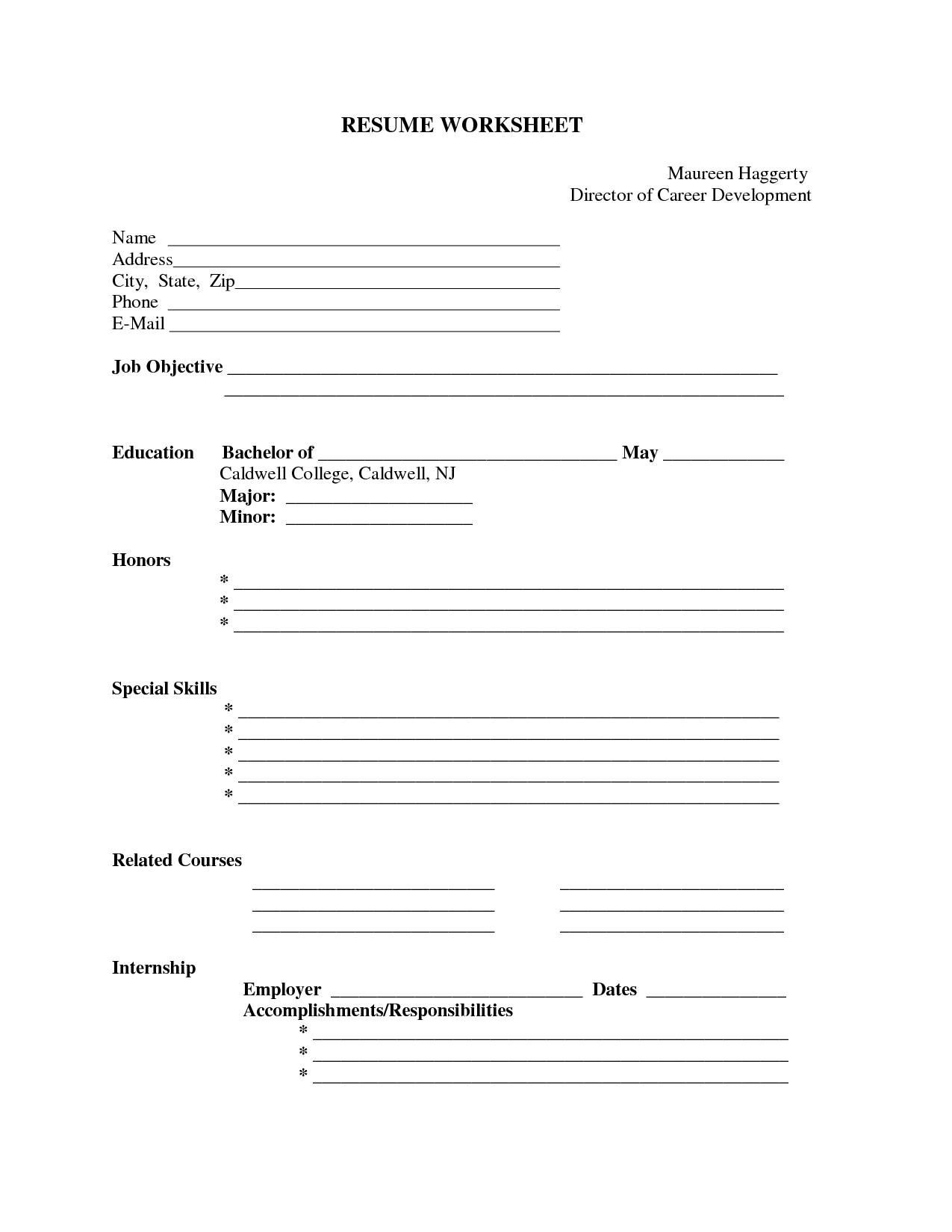 Printable Resumes - Kaza.psstech.co - Free Printable Resume