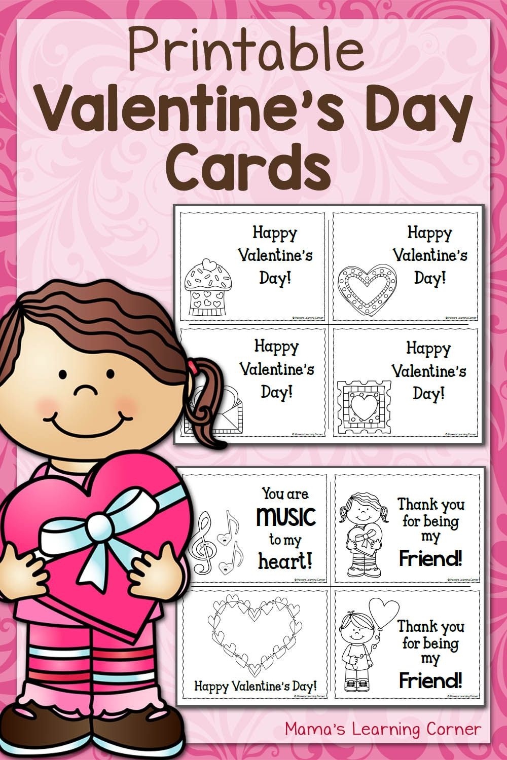 Printable Valentine&amp;#039;s Day Cards | Best Of Mama&amp;#039;s Learning Corner - Free Printable Valentines Day Cards For Kids