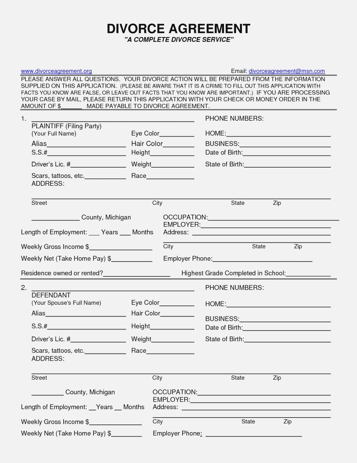 Free Printable Nj Divorce Forms Free Printable