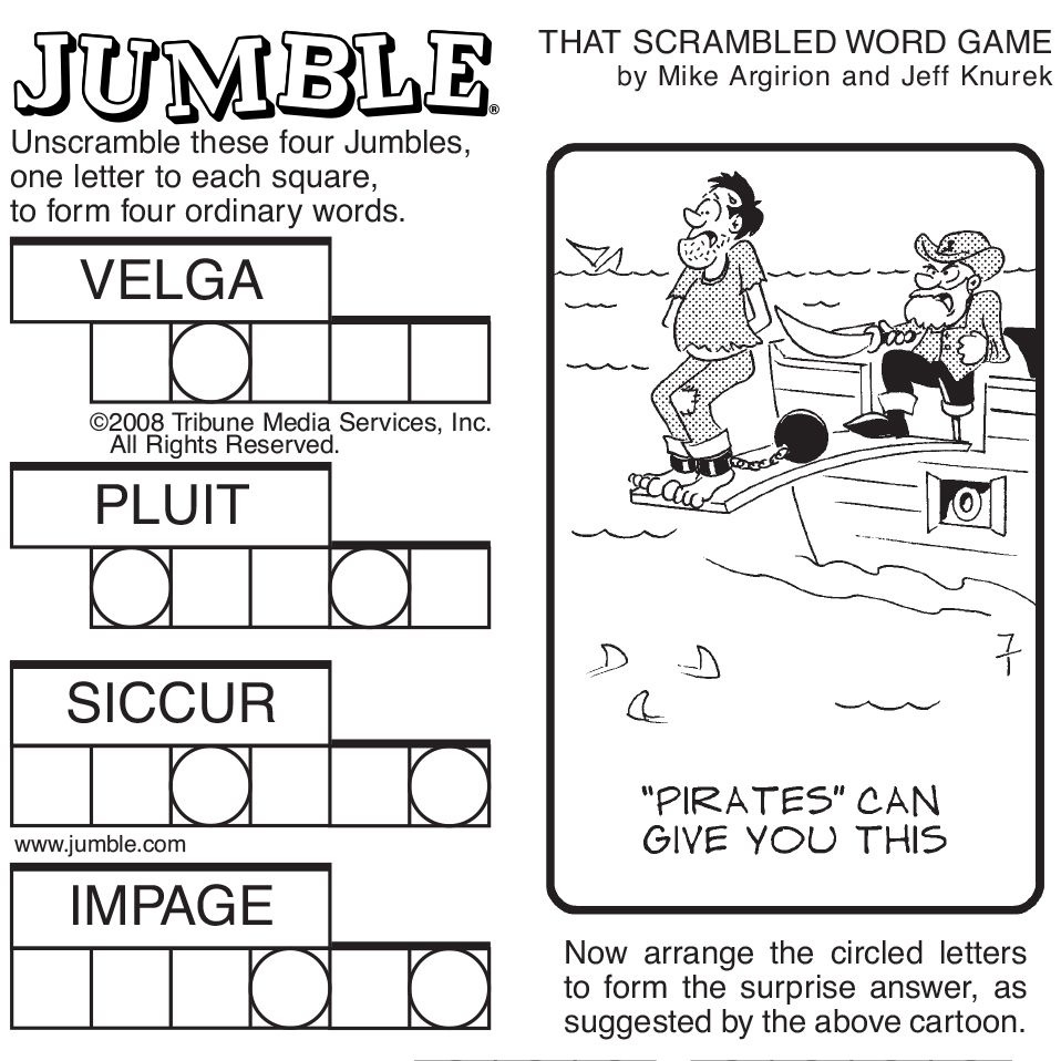 Sample Of Sunday Jumble | Tribune Content Agency | Stuff I Like - Free Printable Jumble Word Games