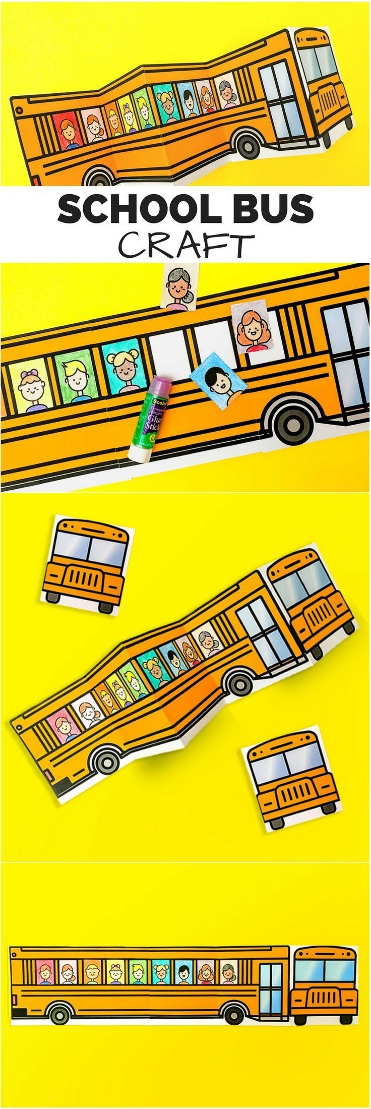 School Bus Of Friends Free Printable | Easy Crafts | School Bus - Free Printable School Bus Template