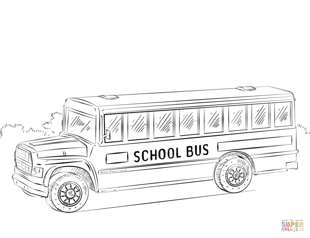 School Bus Printable Coloring Page Free | Coloring Pages - Free Printable School Bus Template