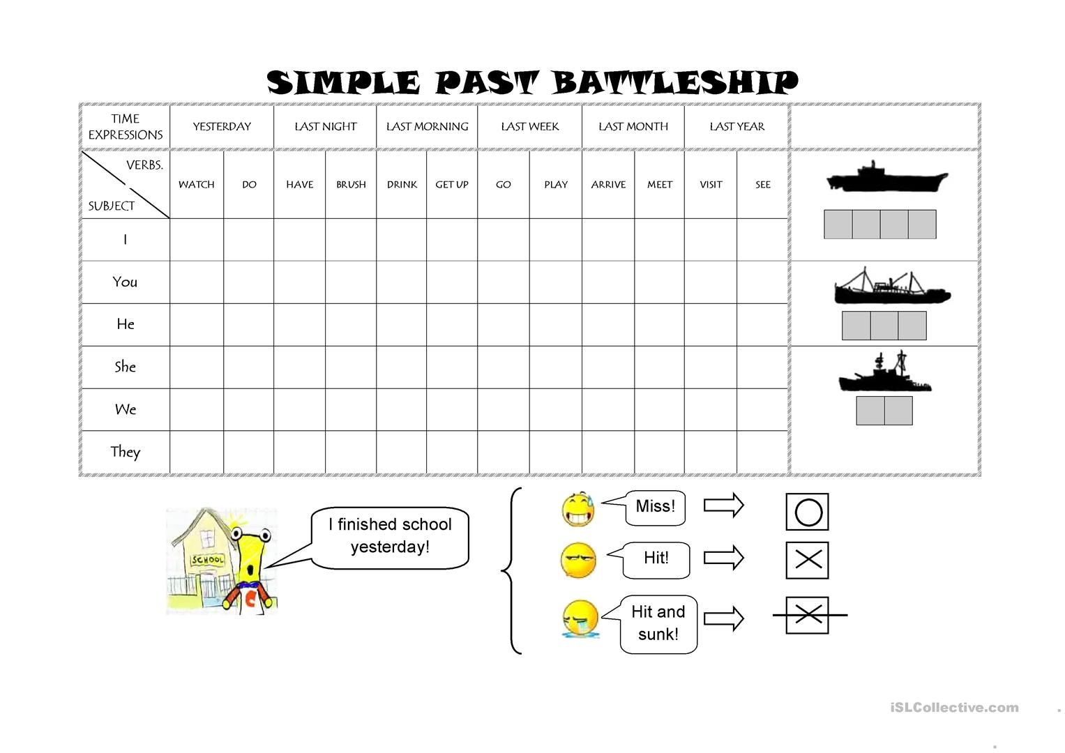 Battleship Game Worksheet Free Esl Printable Worksheets Made Free