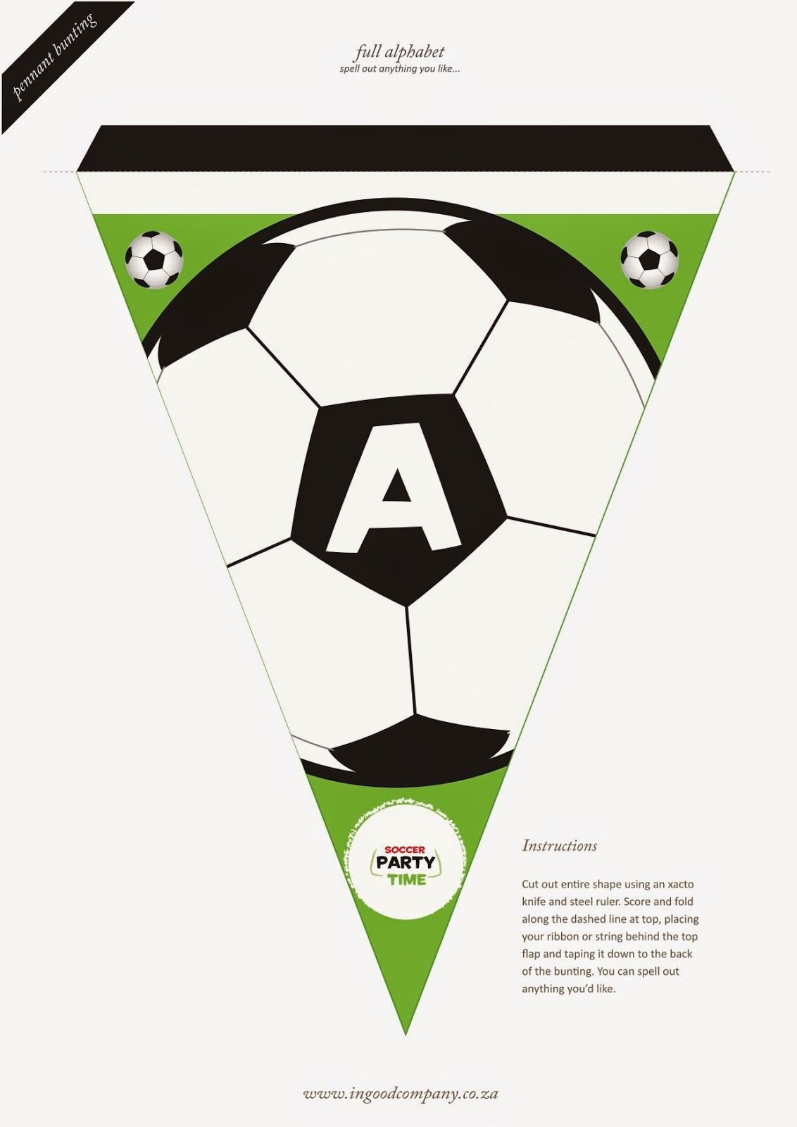 Soccer Letter Bunting - Free Printable | Soccer Party | Soccer - Free Printable Soccer Birthday Invitations