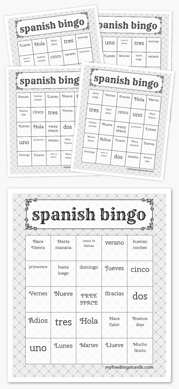 Free Printable Spanish Bingo Cards | Free Printable