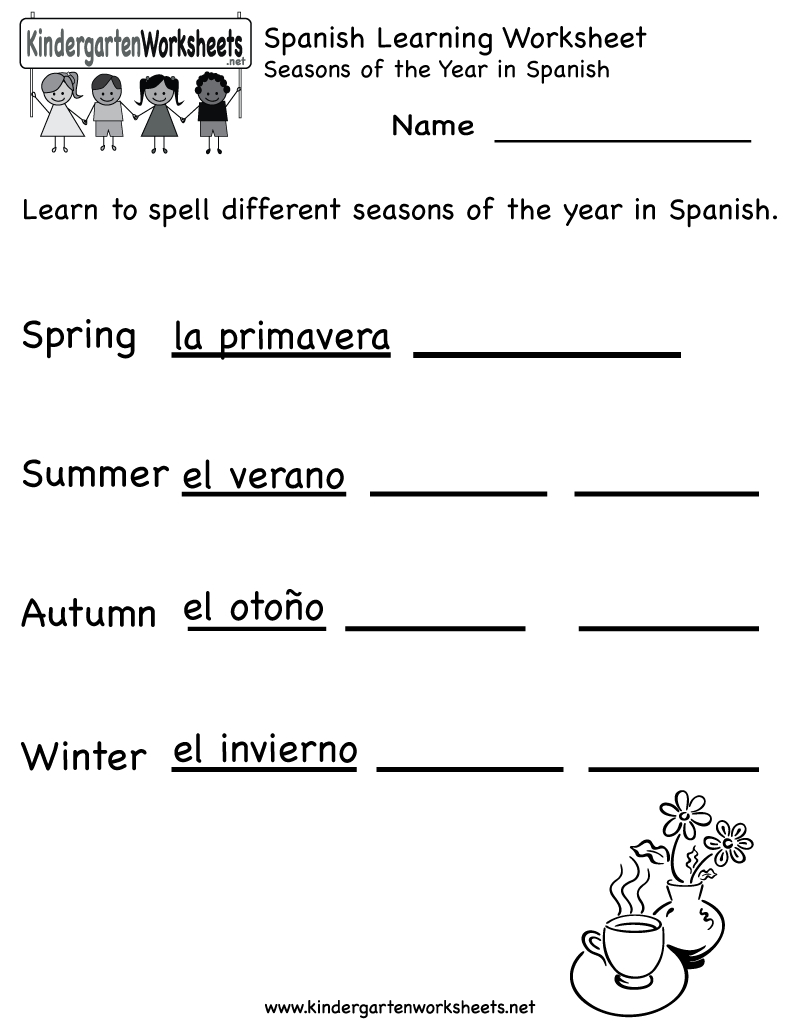 Worksheets For Teachings Spanish To English Students