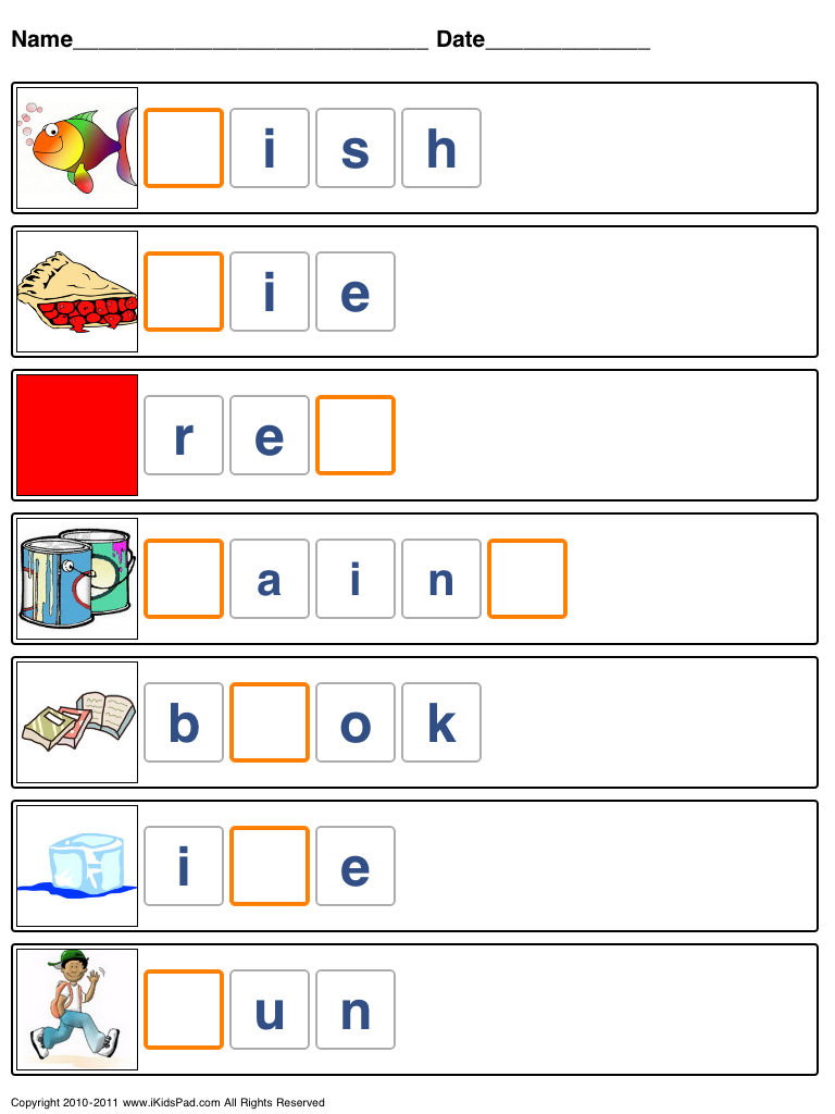 Spelling Images | Free Printable Spelling Worksheets | Spelling - Free Printable Spelling Worksheets