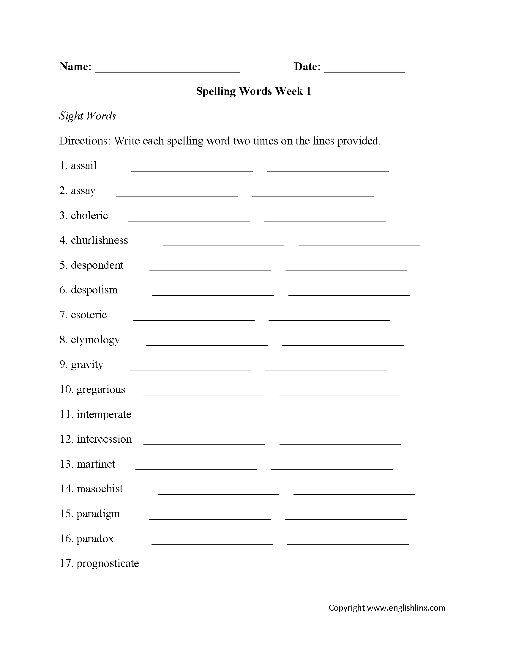 Free Printable Spelling Worksheets For Adults | Free Printable