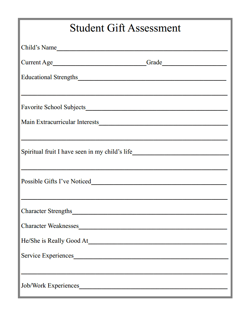 Spiritual Gifts Test Free Printable