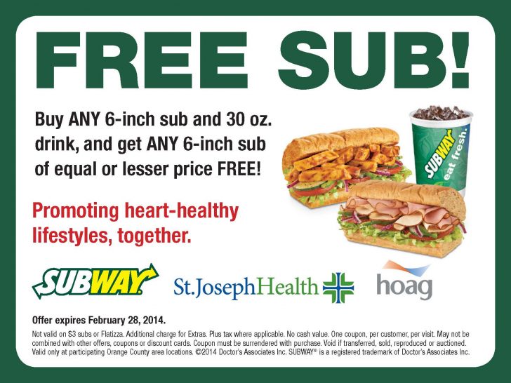 Free Printable Subway Coupons 2017