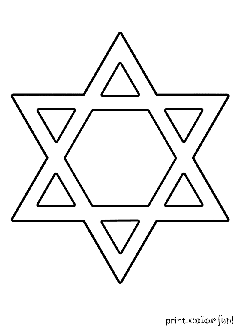 Star Of David Coloring Page - Print. Color. Fun! - Star Of David Template Free Printable