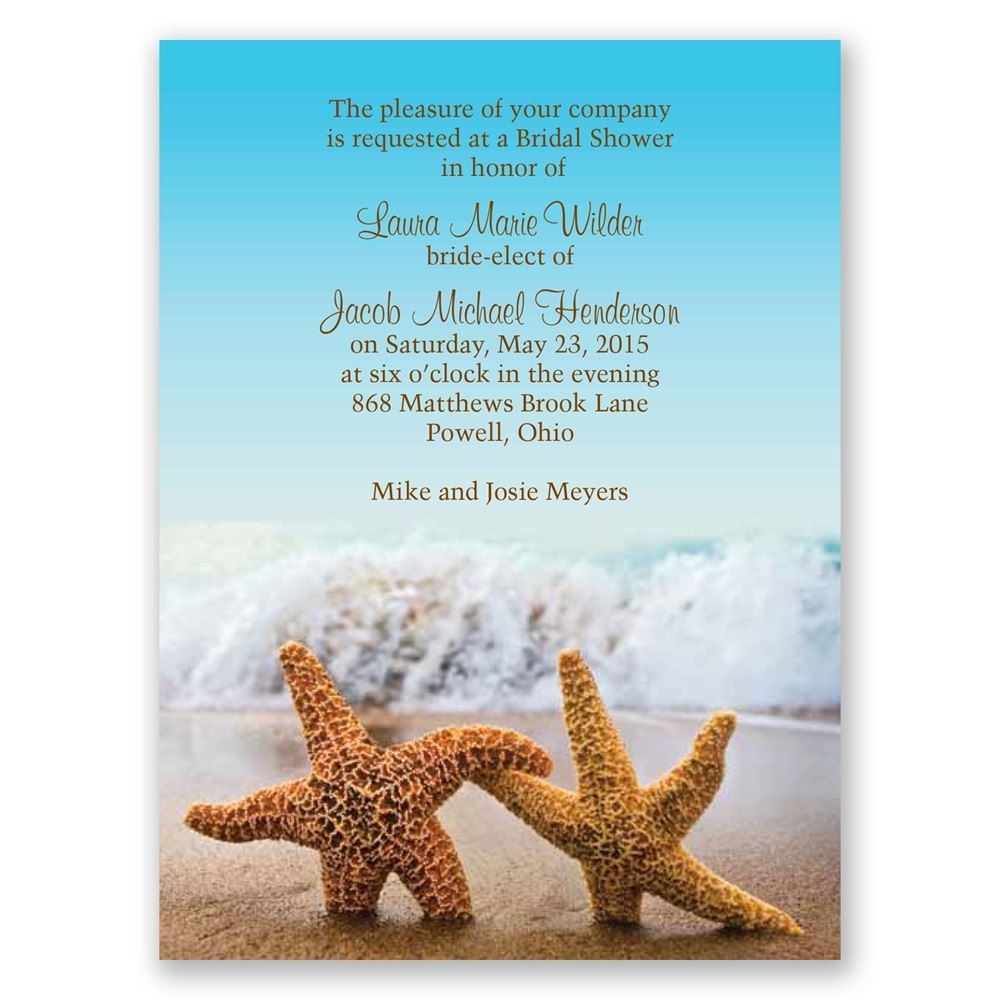 Starfish Petite Bridal Shower Invitation | Invitationsdawn - Starfish Story Printable Free