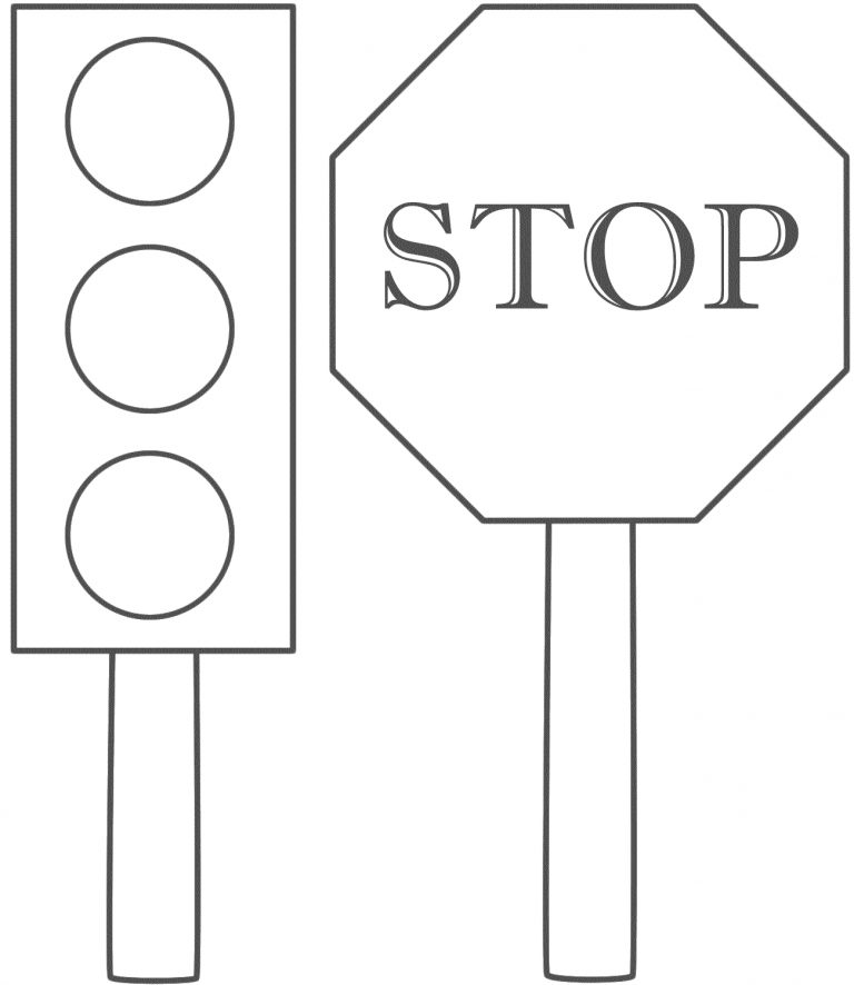 stoplightcoloringpage traffic light and stop sign coloring pages free