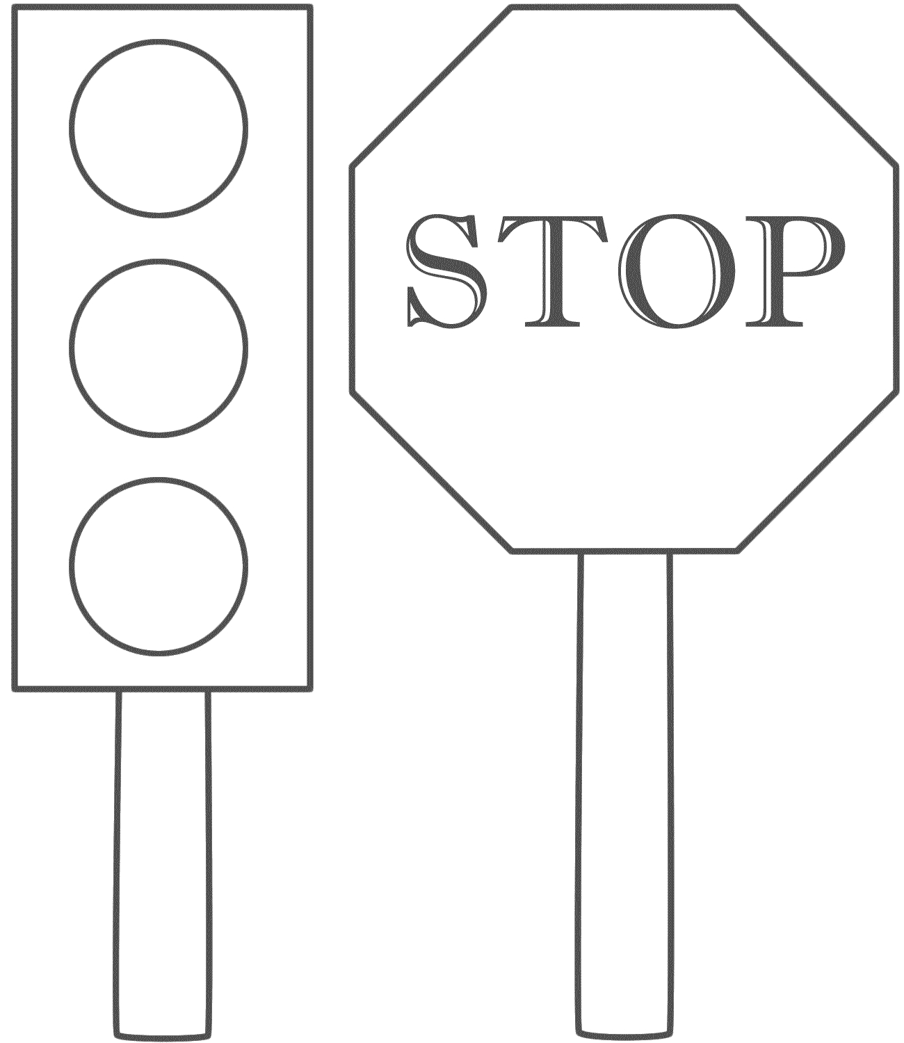 Stoplightcoloringpage Traffic Light And Stop Sign Coloring Pages - Free Printable Stop Sign To Color