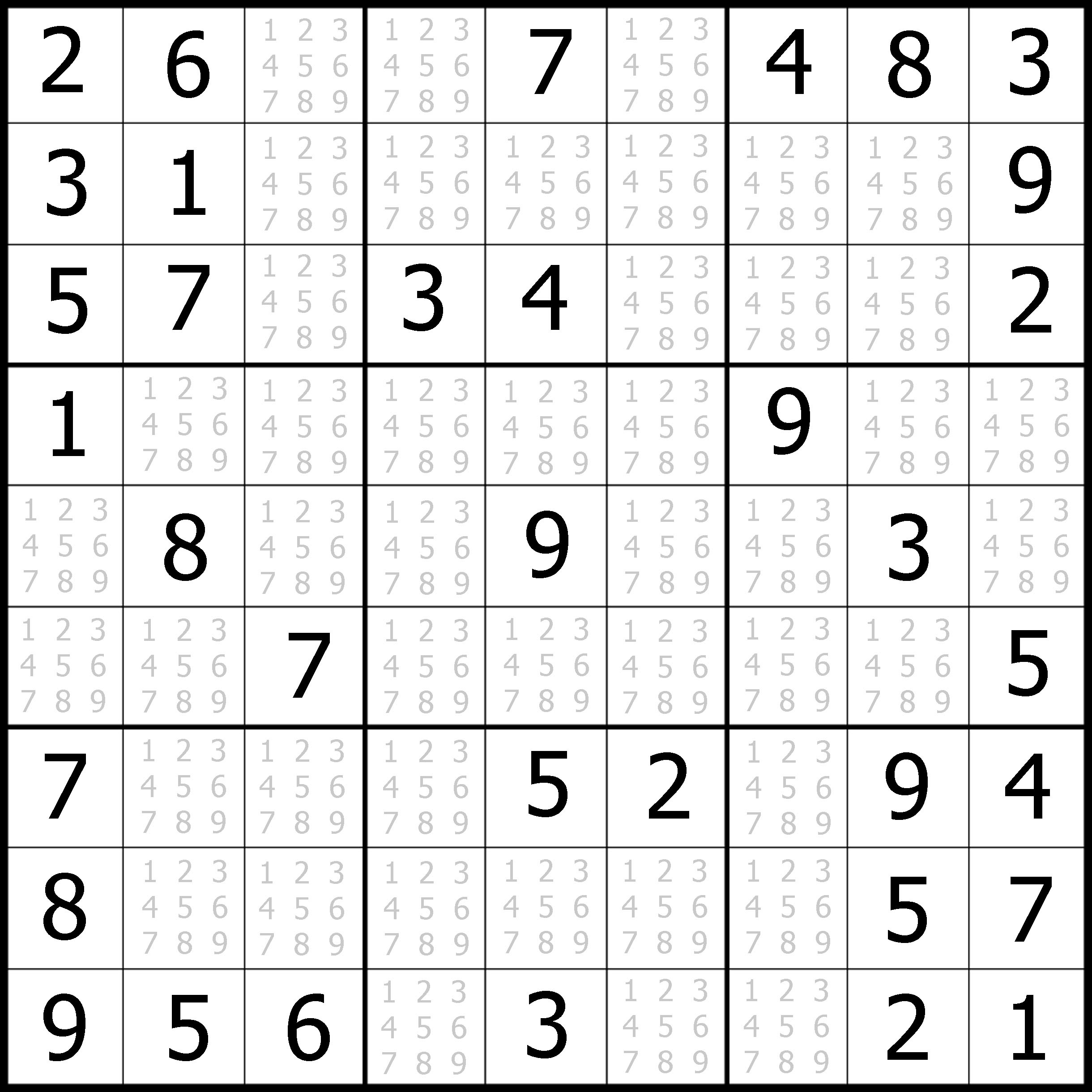 easy sudoku printable