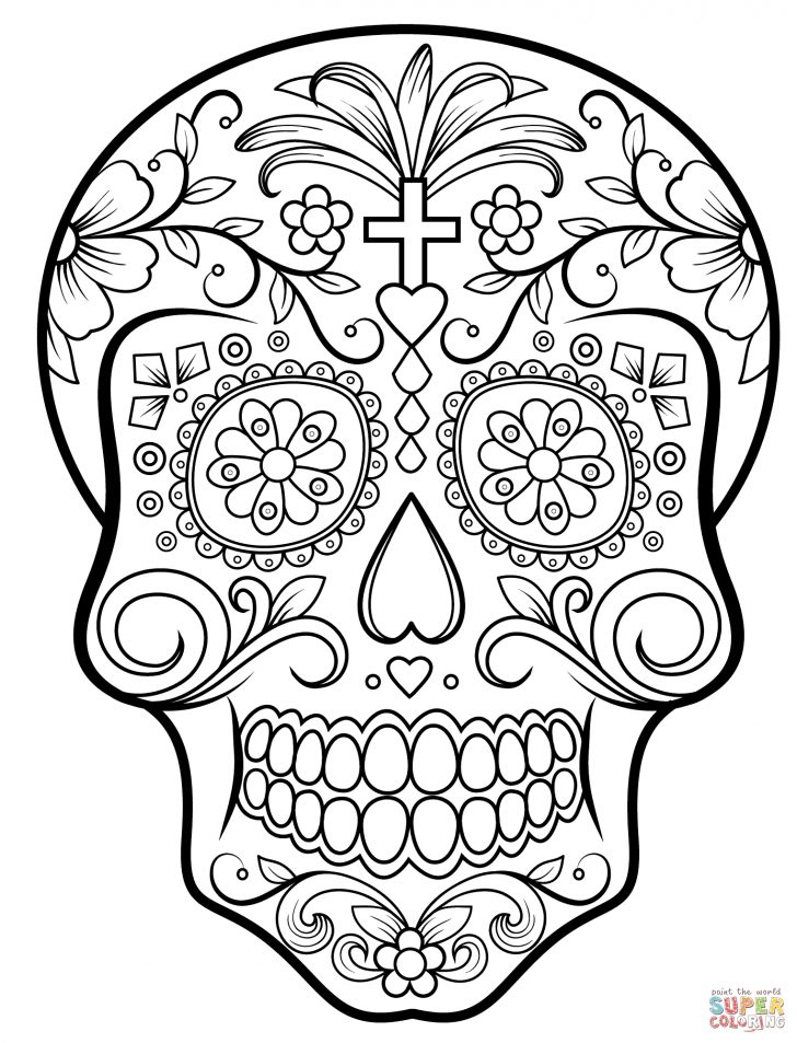Free Printable Sugar Skull Coloring Pages