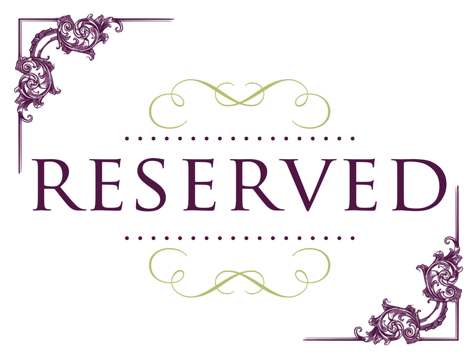 Reserved Signs For Tables Printable