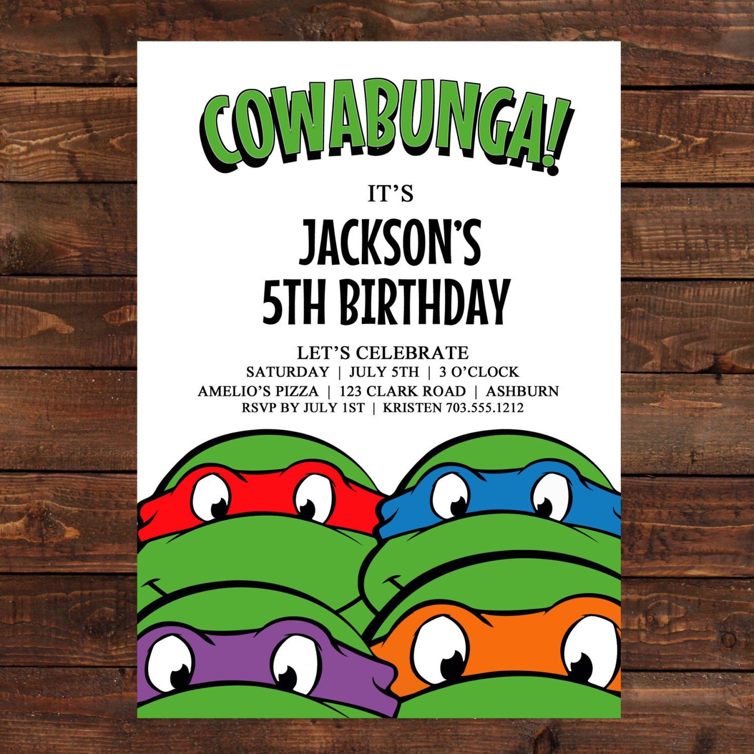 Free Tmnt Printable Invitations