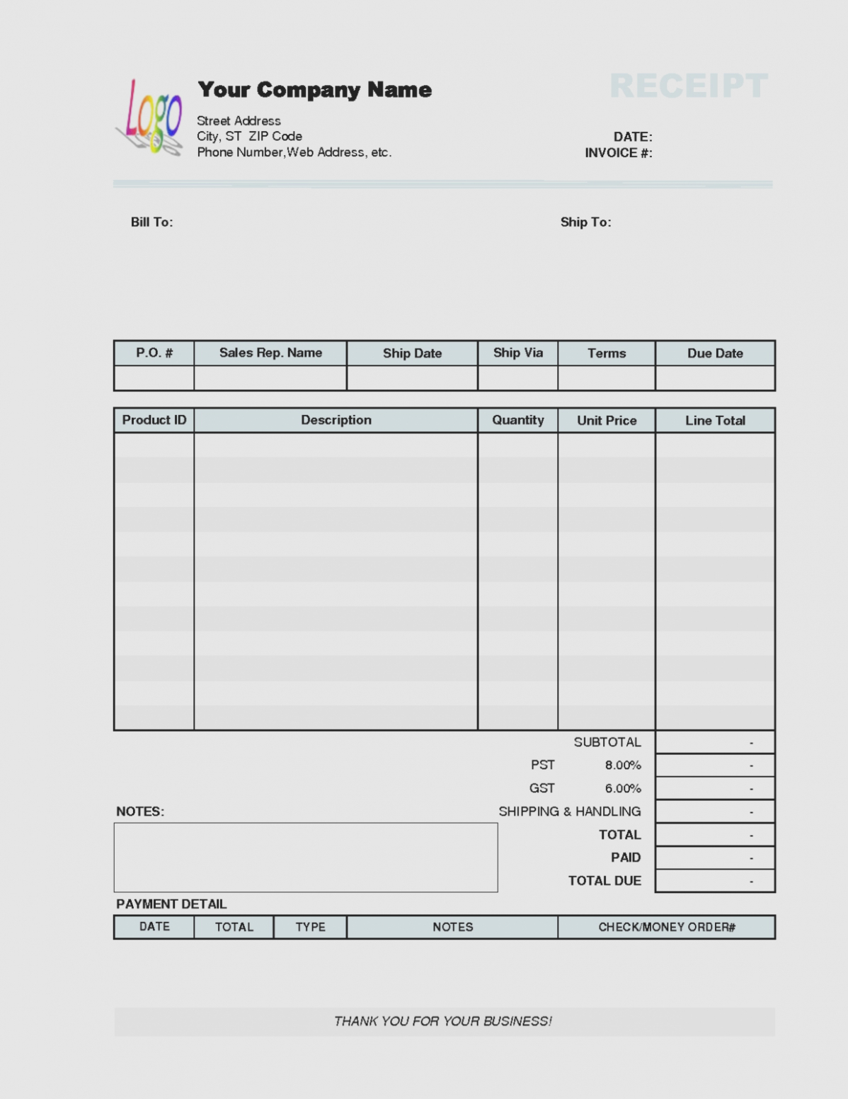 Ten Facts That Nobody Told | Realty Executives Mi : Invoice And - Free Printable Blank Receipt Form