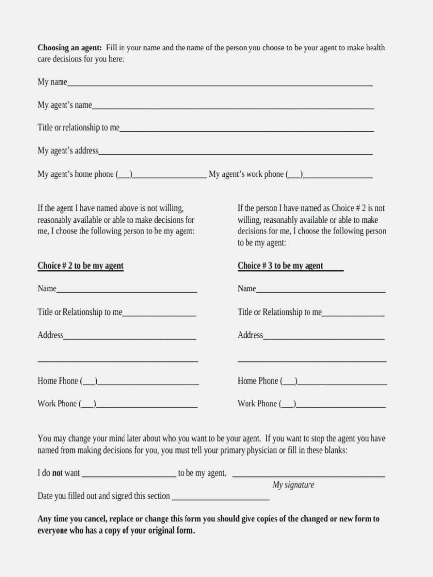 Free Printable Advance Directive Form Free Printable