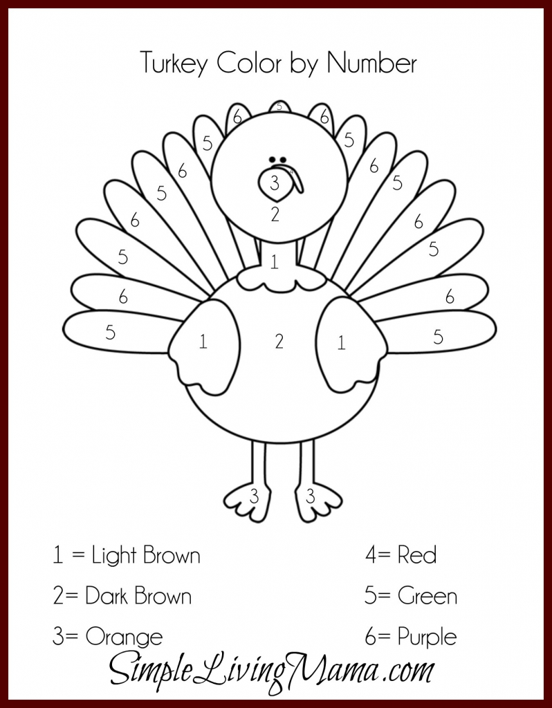 Thanksgiving Activities For Kids + Free Printable Colornumber - Free Printable Thanksgiving Activities For Preschoolers