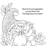 Thanksgiving Printable Coloring Page: Cornucopia | Kid Friendly   Thanksgiving Printable Books Free