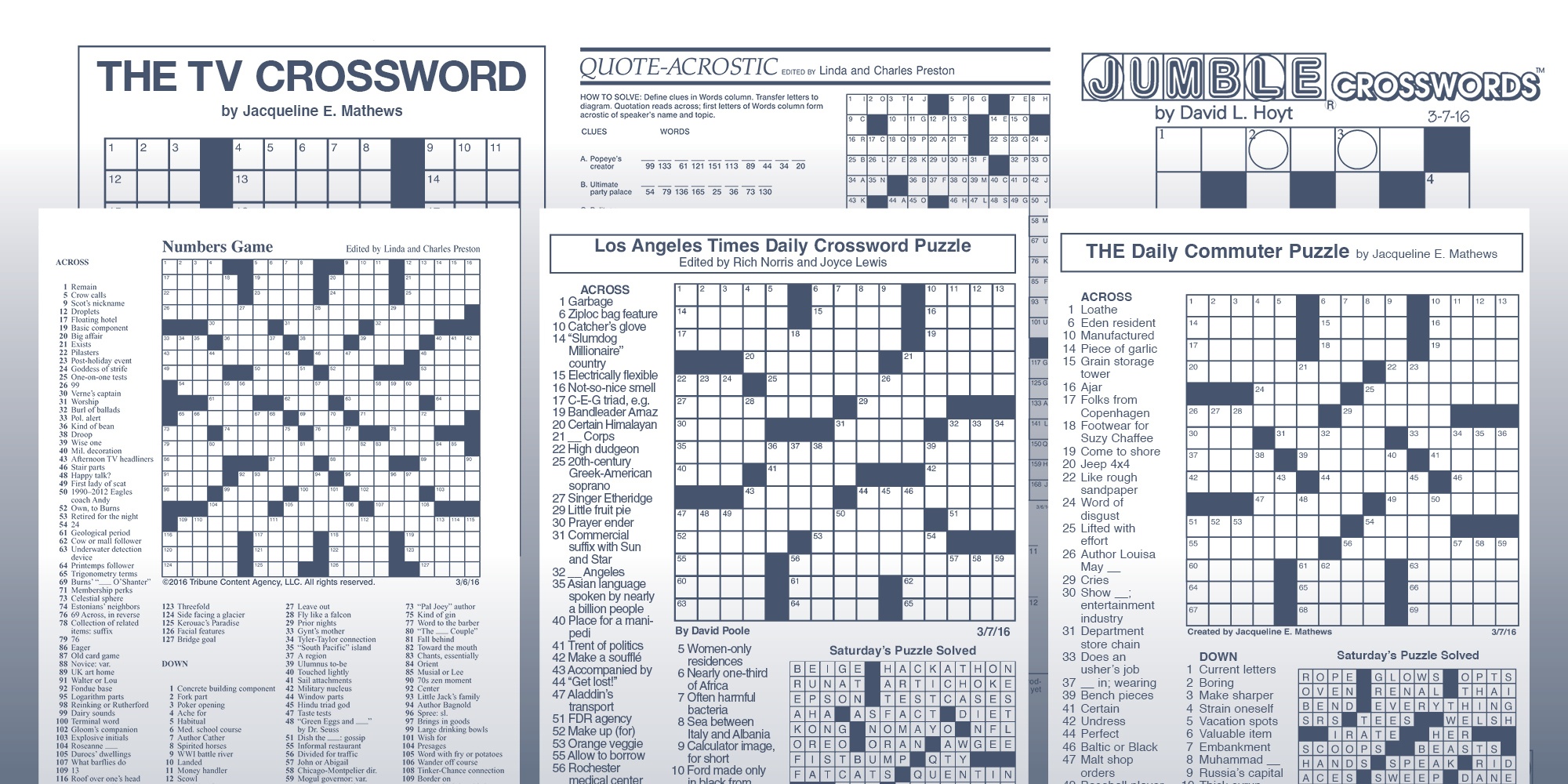 The Daily Commuter Puzzlejackie Mathews | Tribune Content Agency - Printable Newspaper Crossword ...