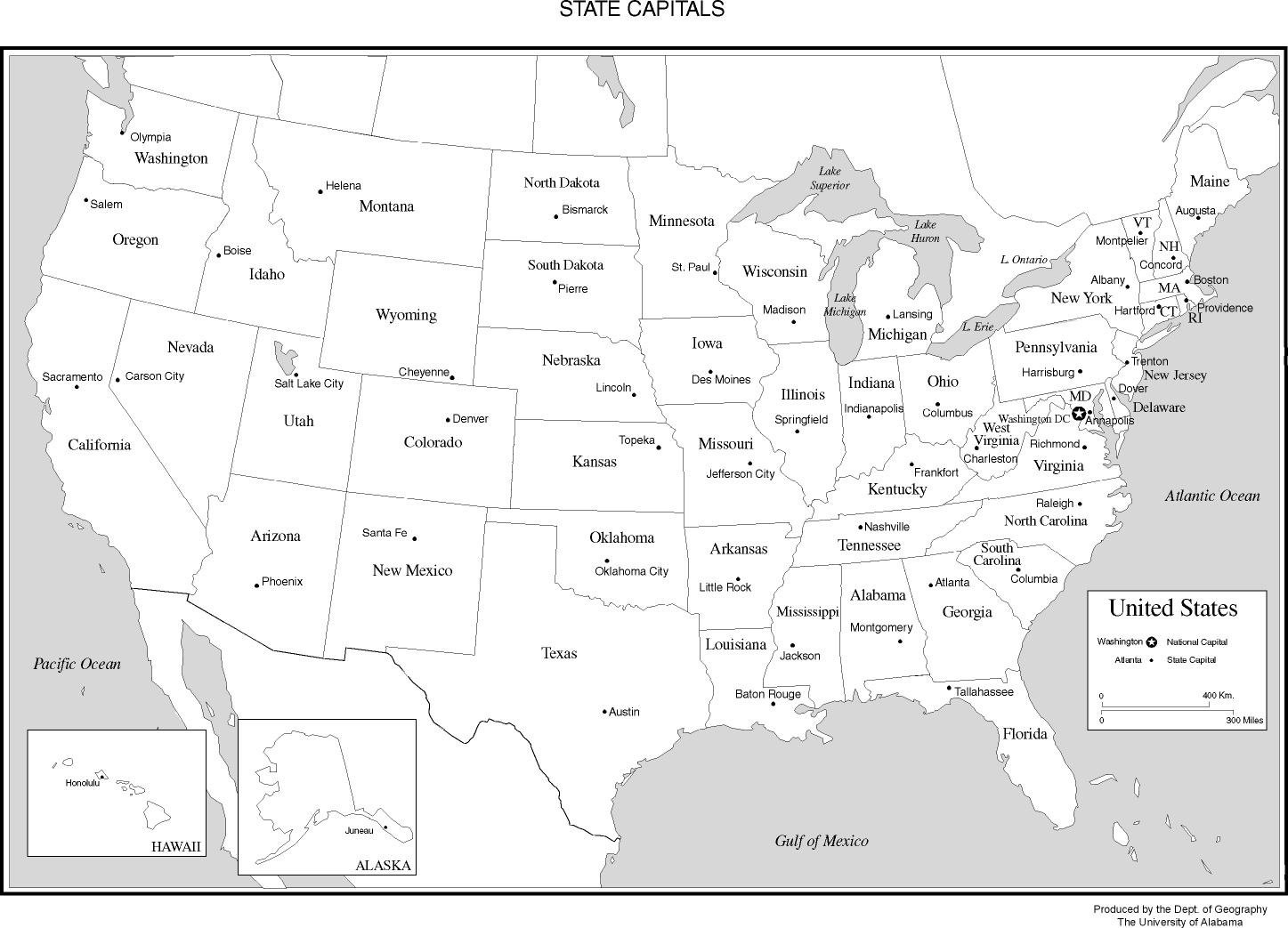 Map Of The United States Printable To Label