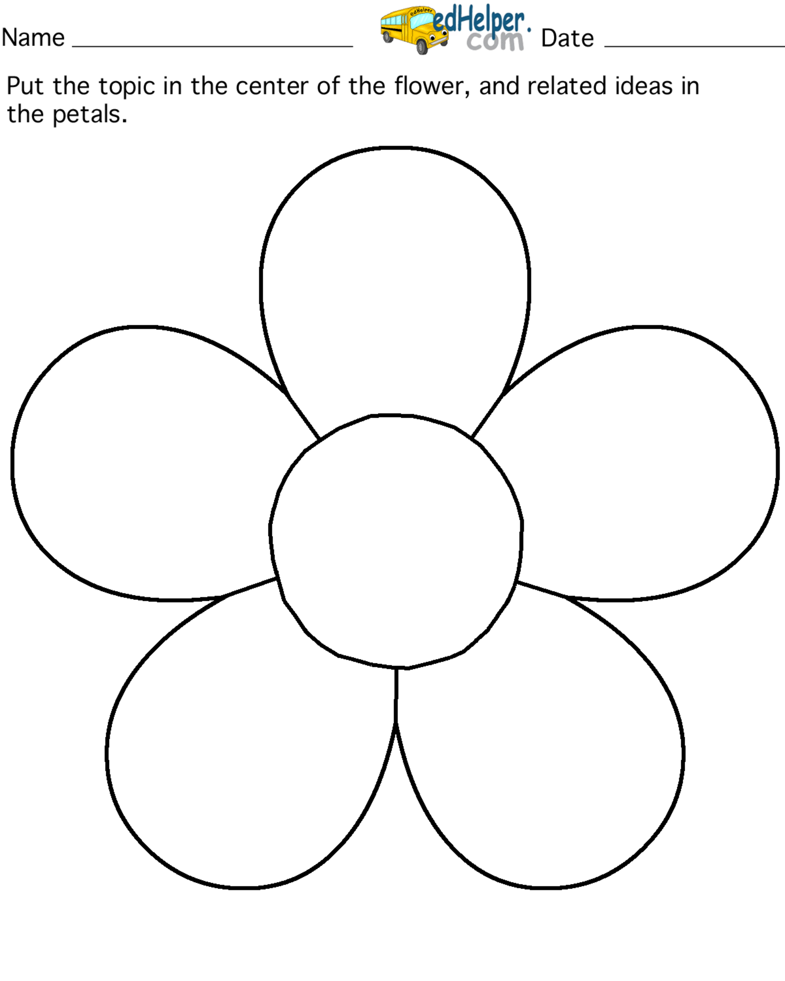 Large Flower Petals Anyone Can Craft 5 Petal Flower Template Free