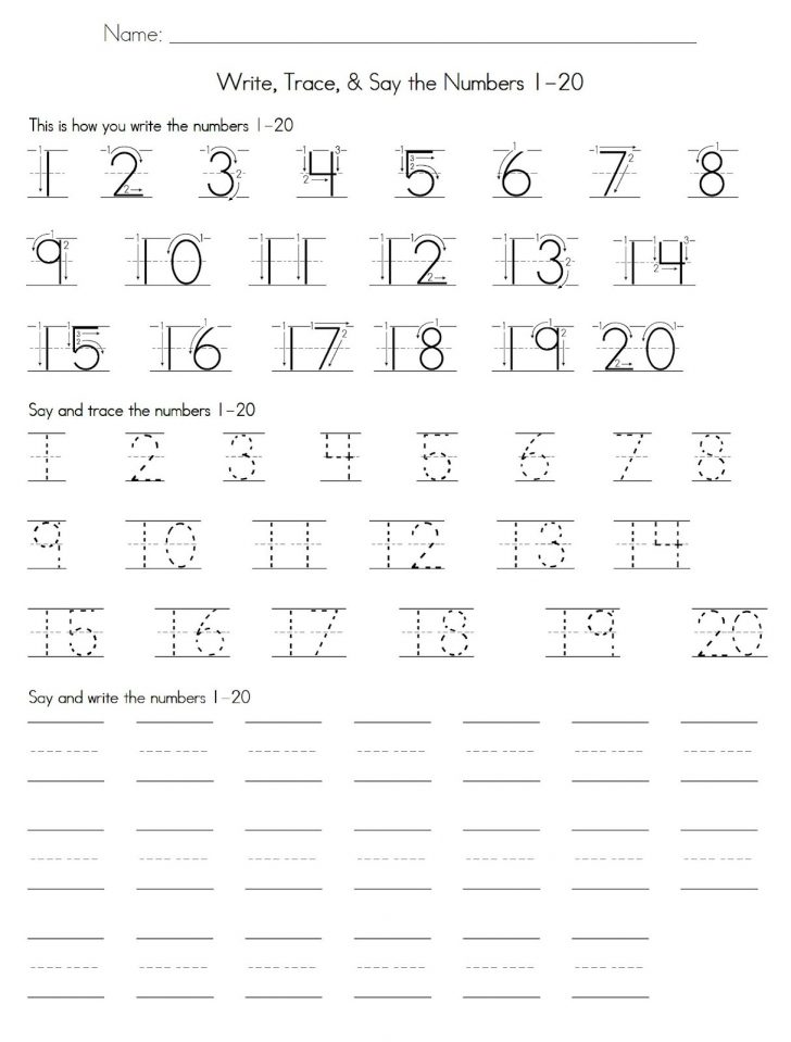 Free Printable Numbers 1 20 Worksheets